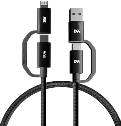 Portronics Snapcase Retractable 6-in-1 Fast Charging Cable