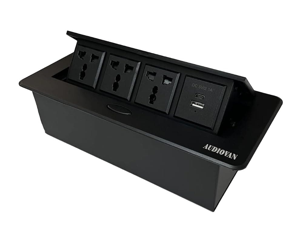 Audiovan Tech Pop-Up Desk Outlet Module