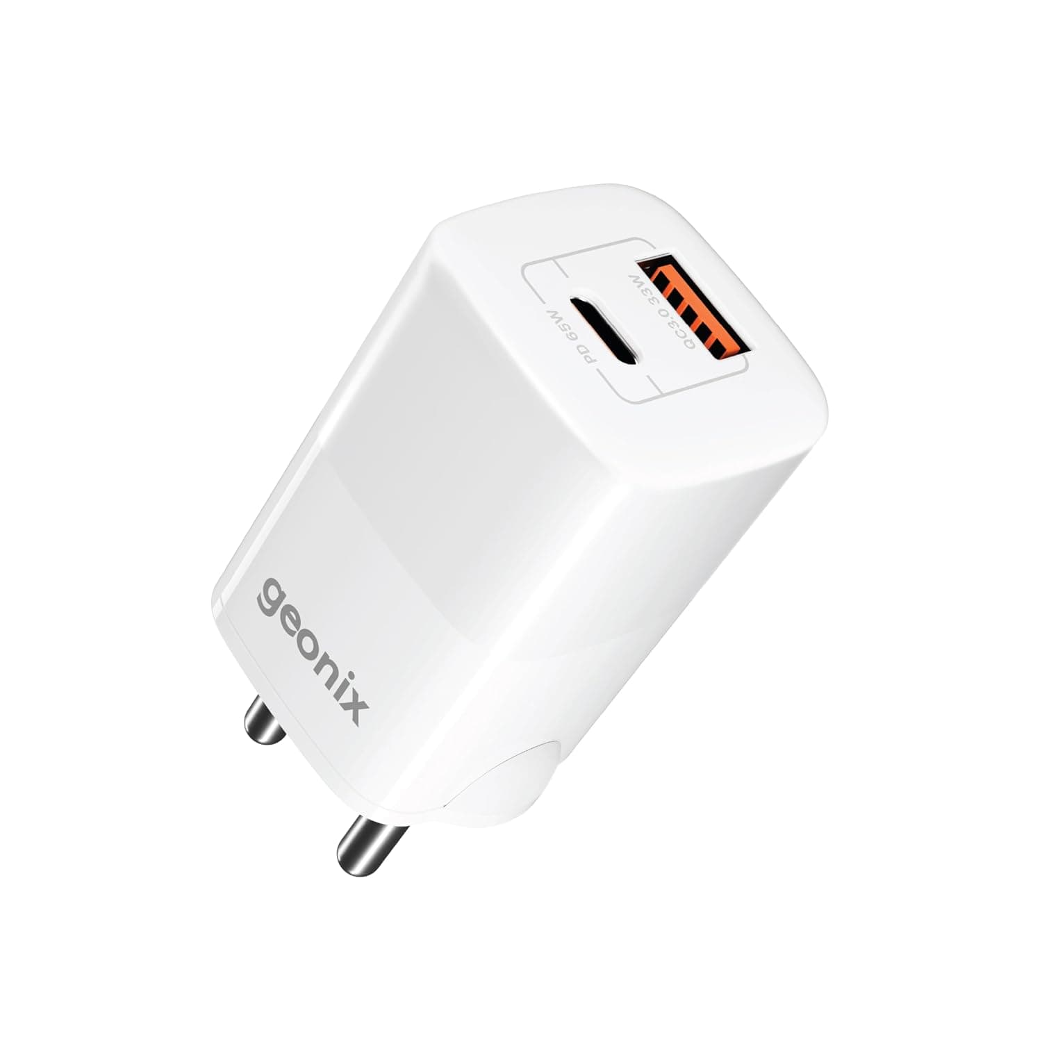 Geonix Atomic G65 65W GaN Dual Port Fast Wall Charger under ₹1200