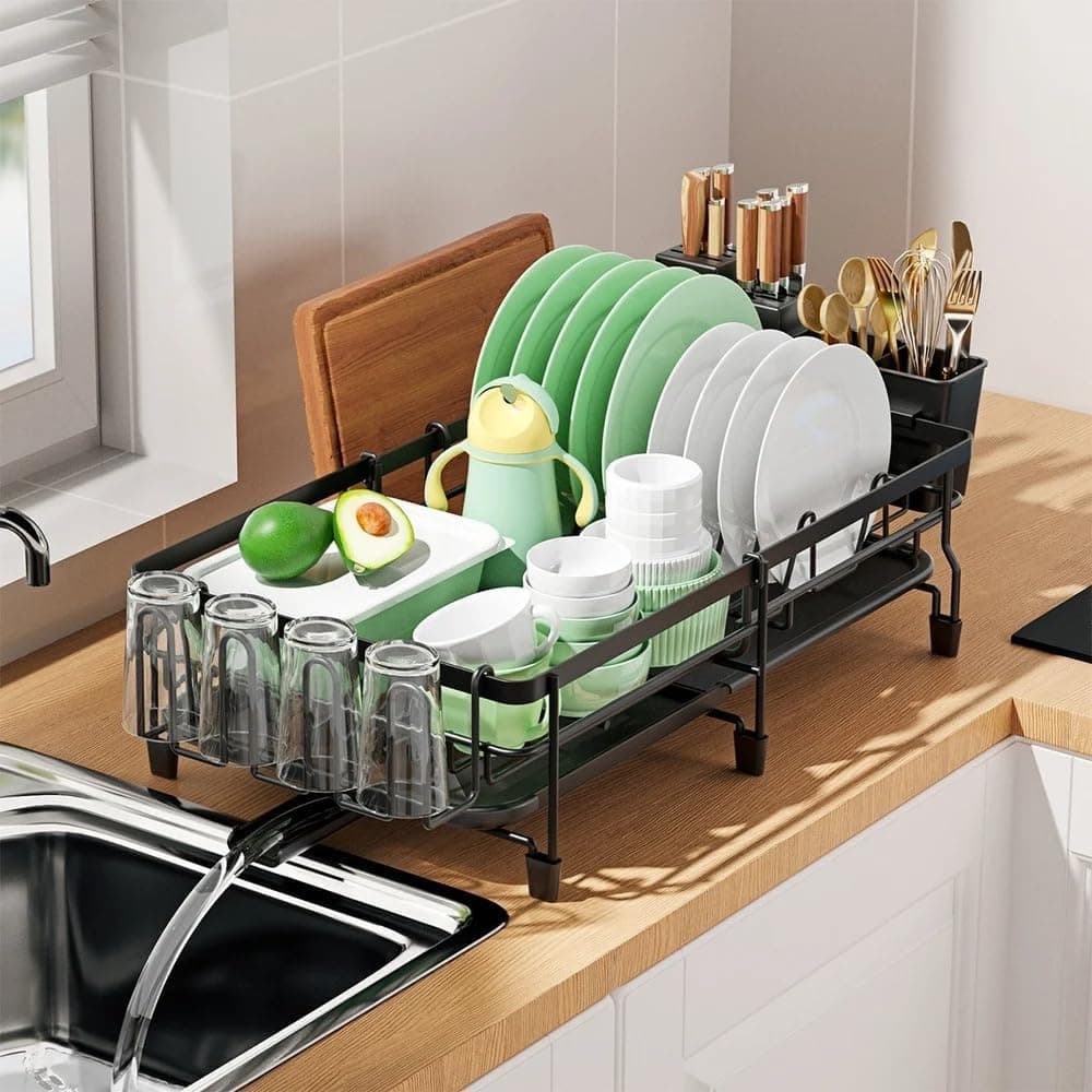 Over-the-Sink Roll-Up Stainless Steel Dish Drying Rack