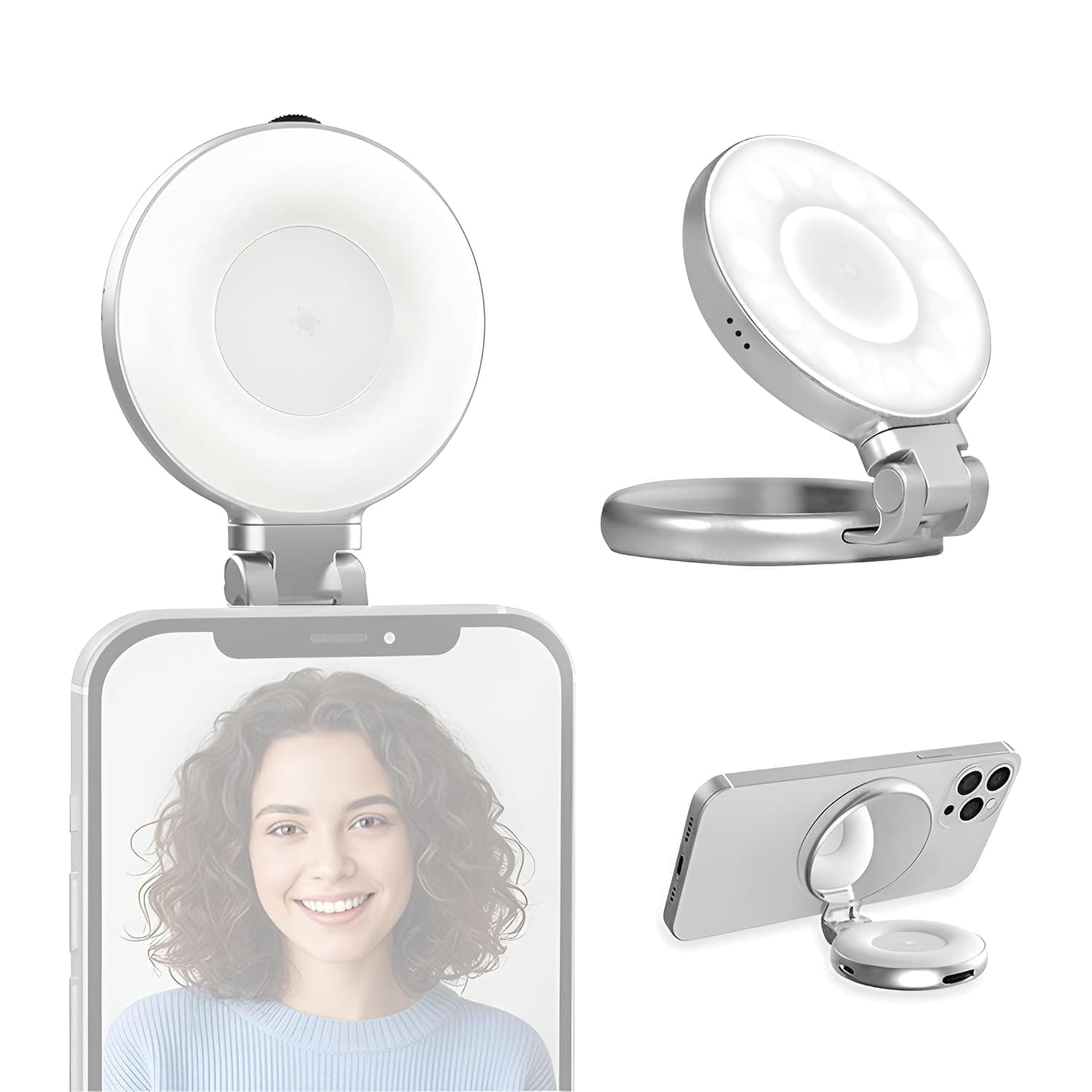 Digitek DRL-3W Magnetic Selfie Ring Light with Vanity Mirror