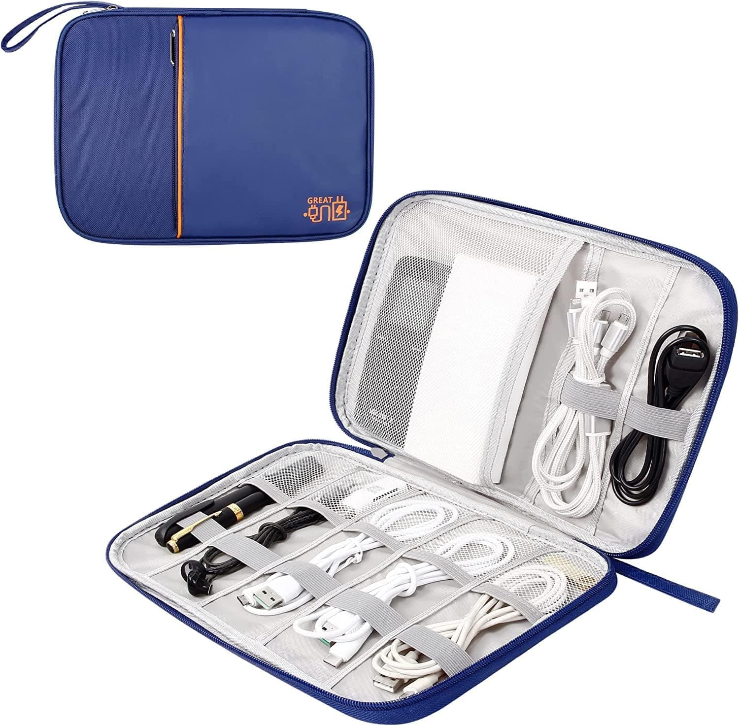 Waterproof Dual-Layer Electronics Travel Cable Organizer Pouch