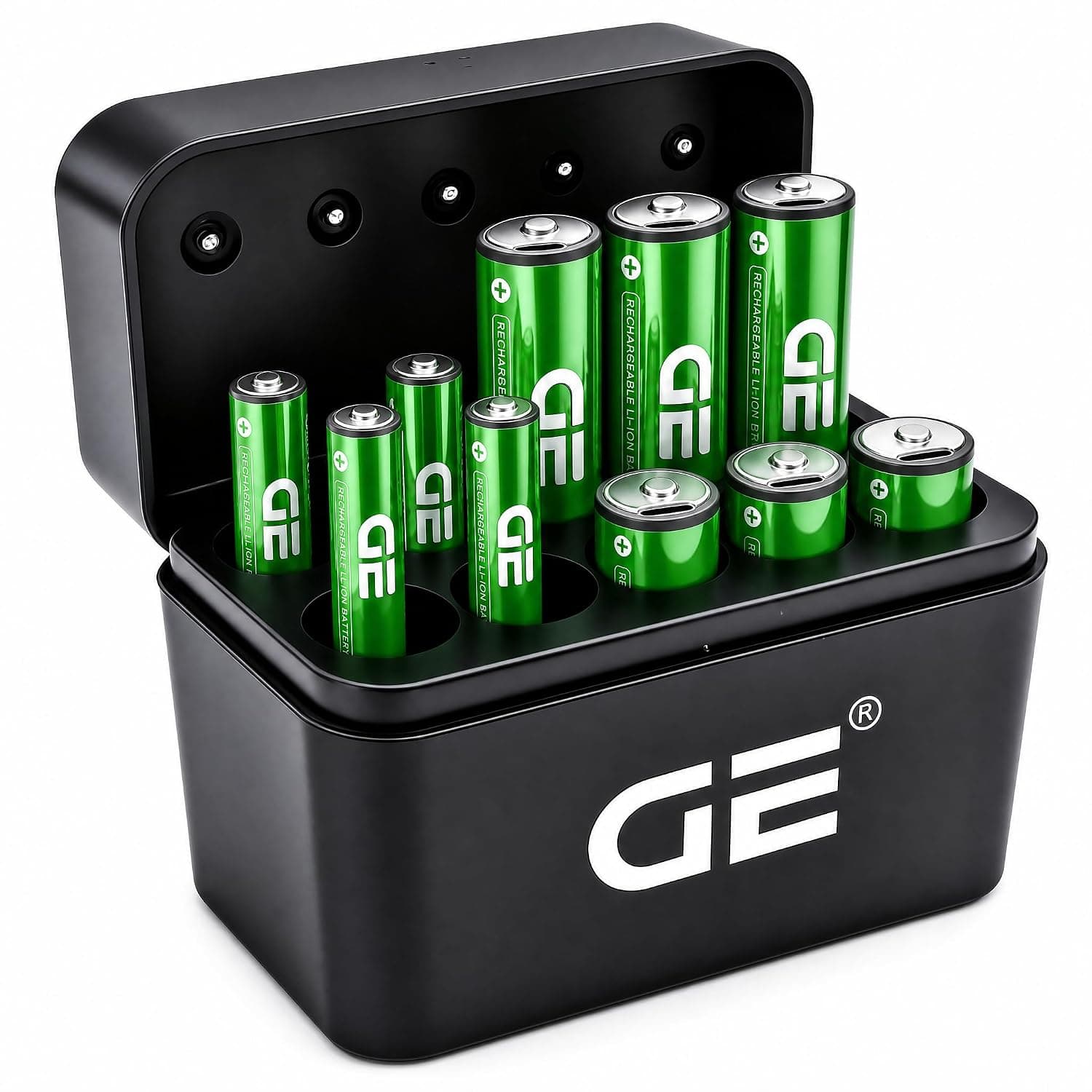 GE 1.5V USB-C Rechargeable AA & AAA Lithium Batteries Combo Box