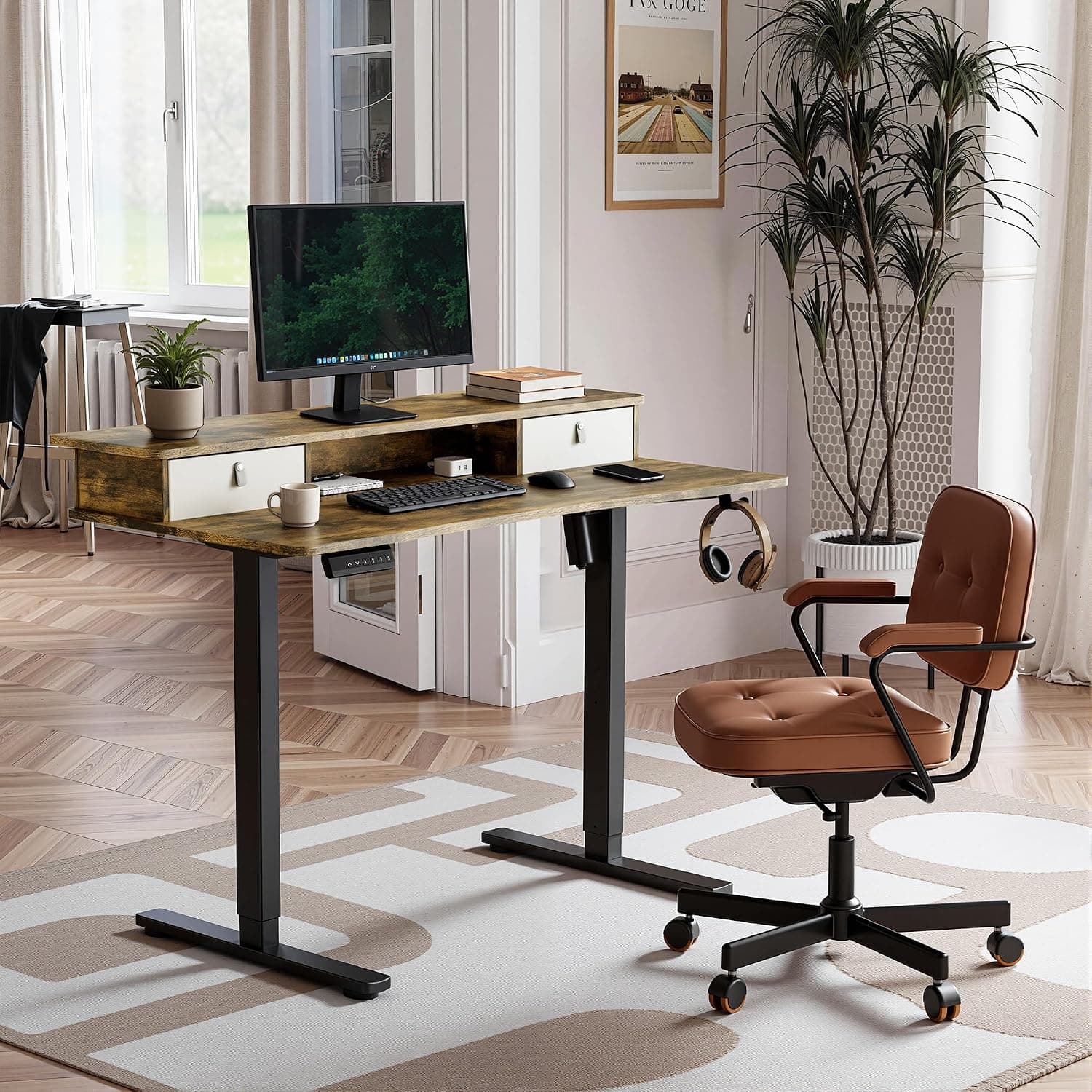 ARTIKEL Valor Lite Electric Height Adjustable Standing Desk with Casters