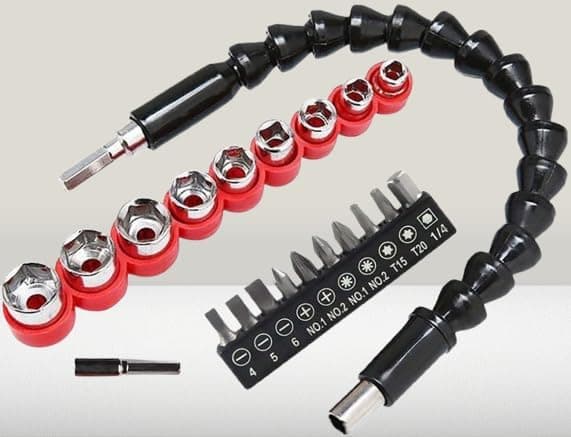 Multi-Angle Drill Bit Flexible Extension Shaft with Magnetic Core