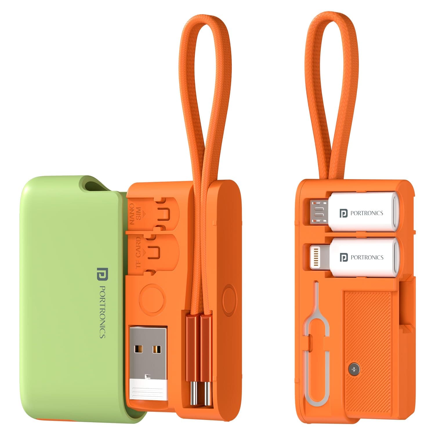 Portronics Snapcase Ultra 8-in-1 Fast Charging Cable & SIM Card Kit