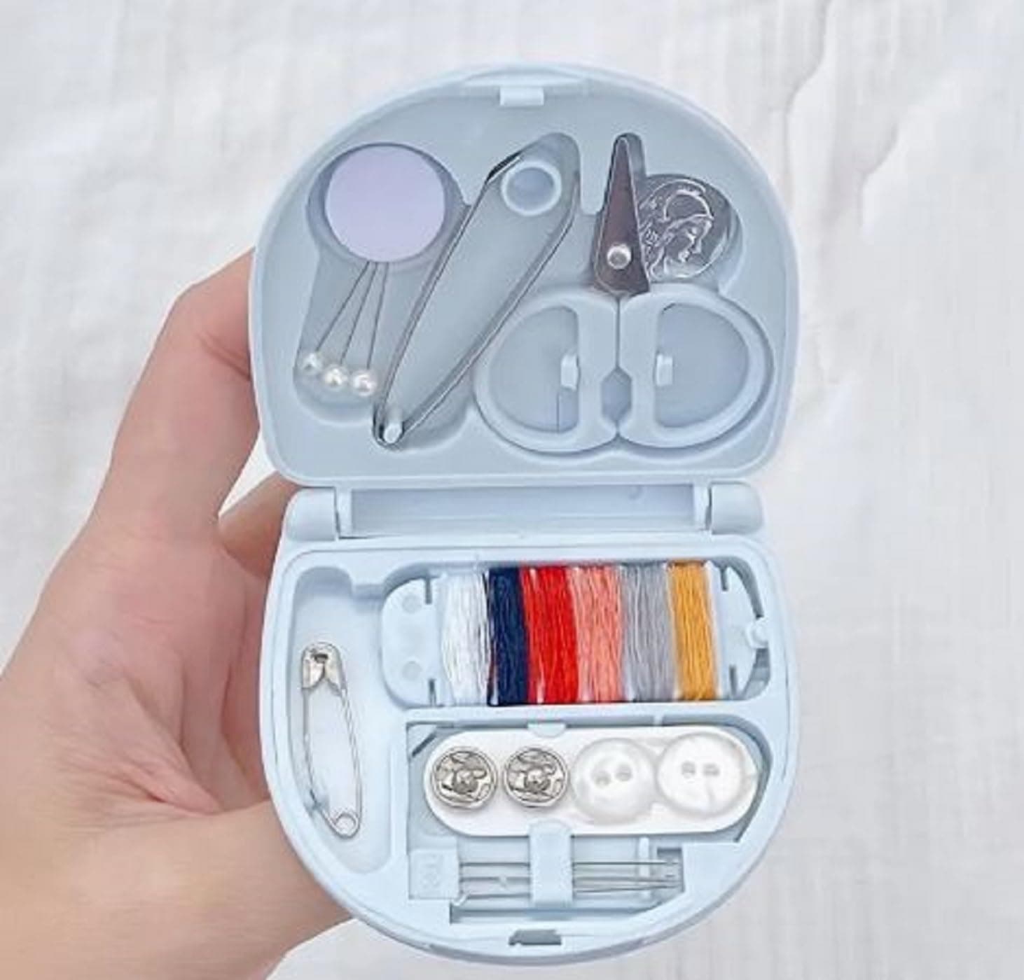 Compact Multi-Functional Travel Sewing Repair Kit with Case