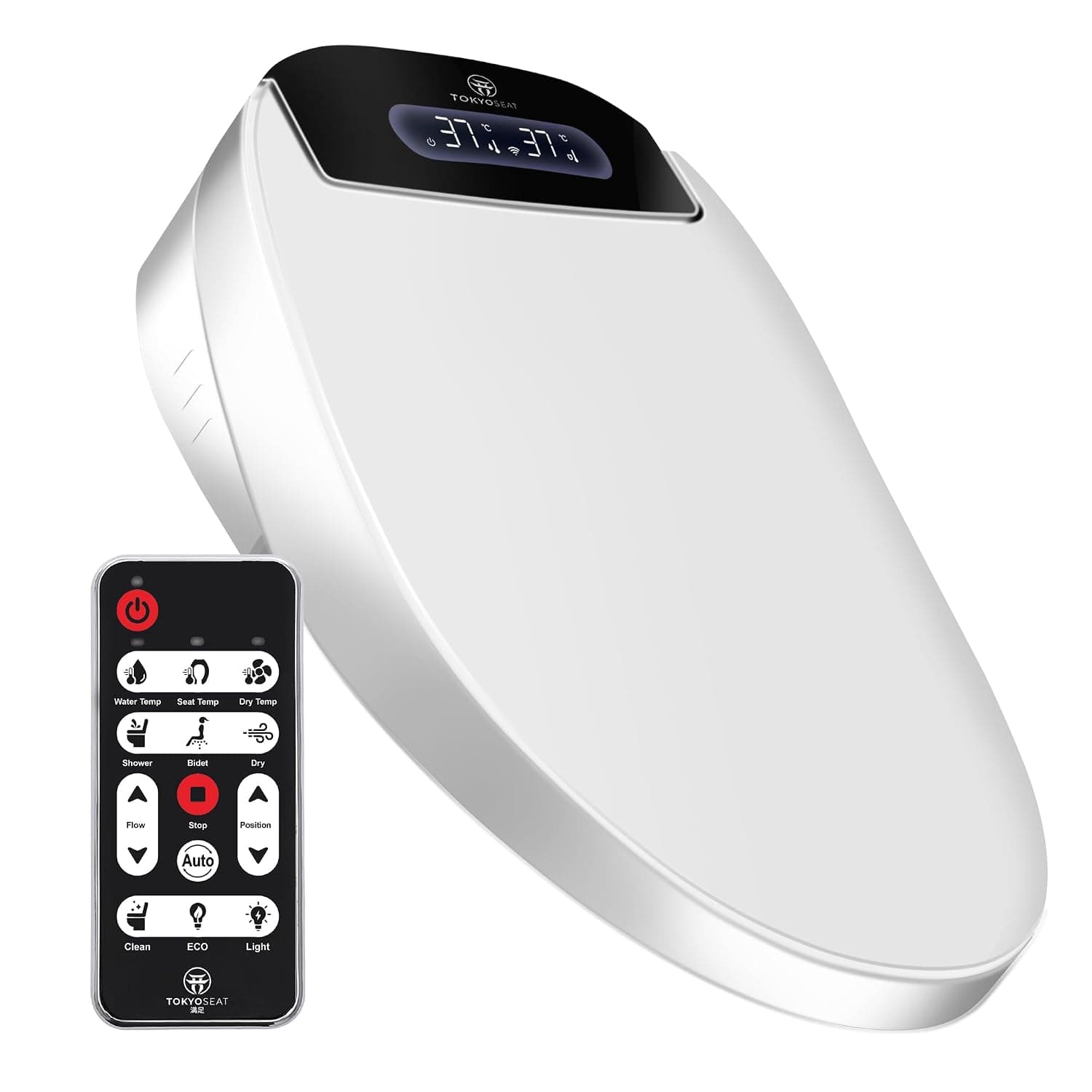 Japanese Heated Smart Bidet Toilet Seat with Warm Air Dryer