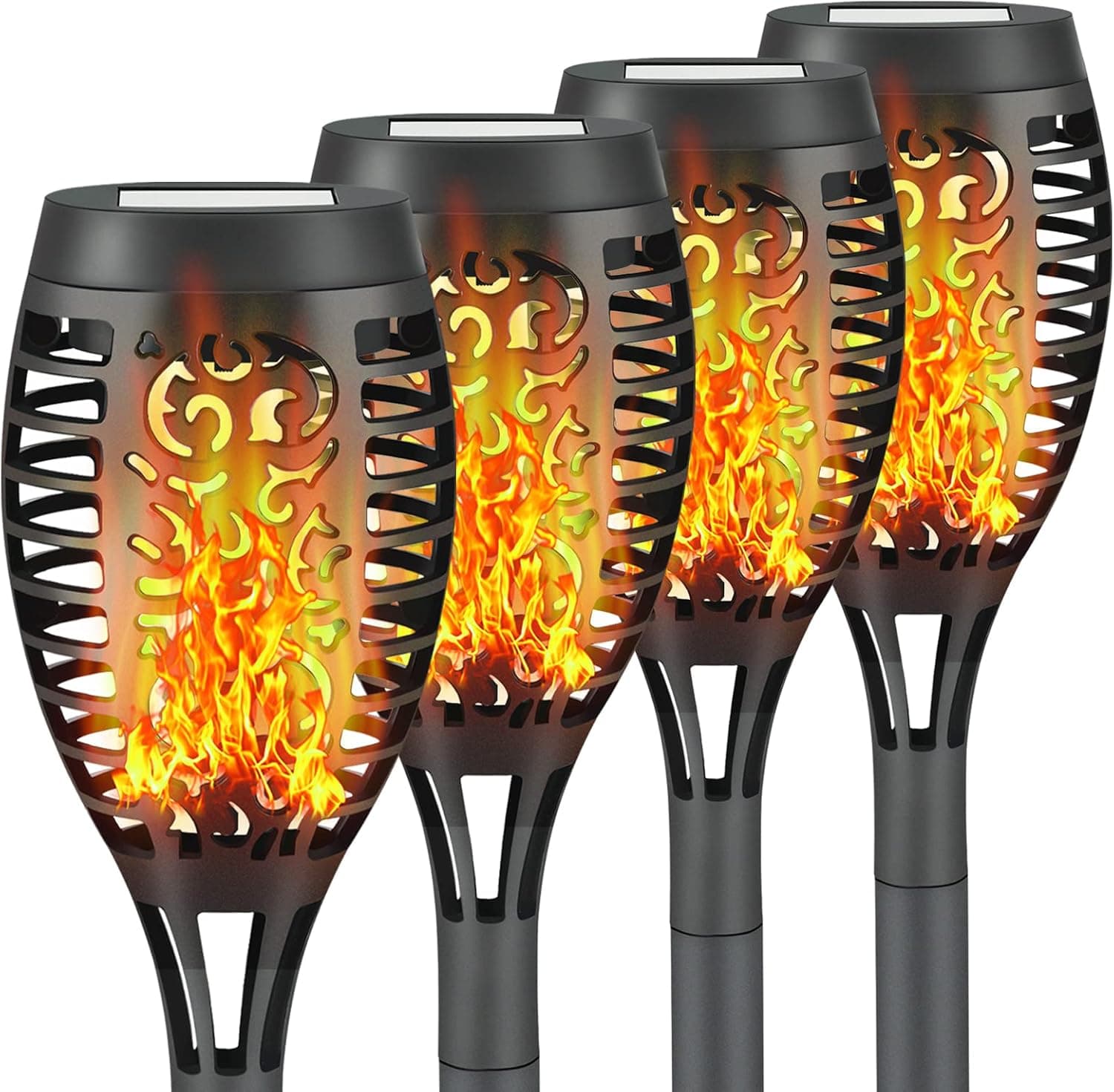 Solar Outdoor Pathway Flickering Flame Torches