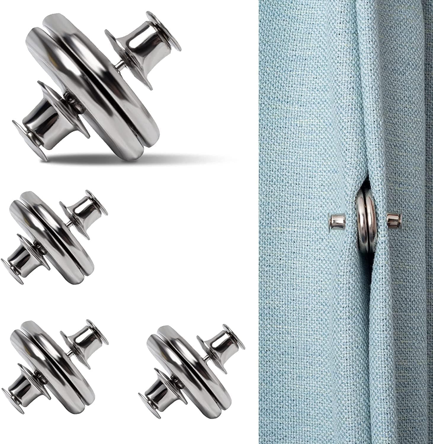 Magnetic Shower Curtain Liner Weights (4 Pairs / 8 Magnets)